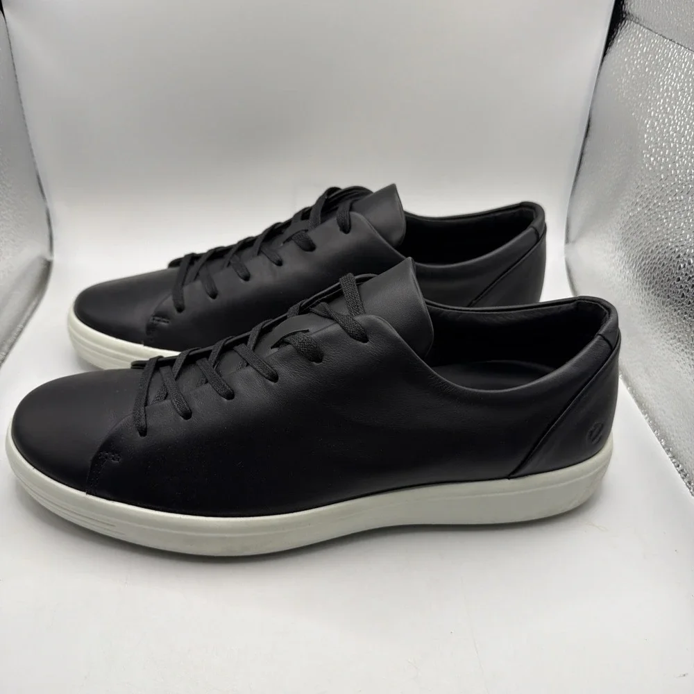 ECCO Soft 7 Men's Black Leather Shoes 470794 01001 Size EU 44 US 10-10.5 NEW